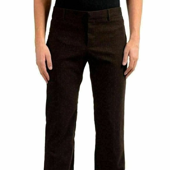 Versace Men's Wool Mohair Brown Dress Pants